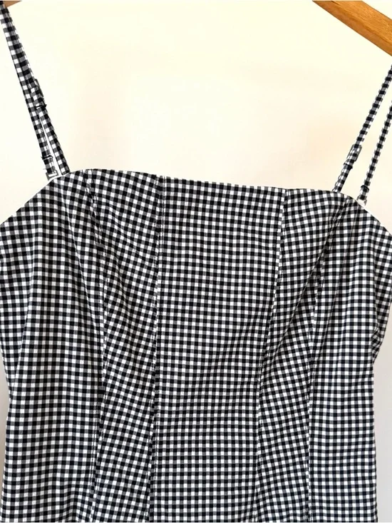 Abercrombie & Fitch Mila Gingham Mini Dress in Black/White - S - Picture 6 of 8